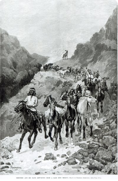 Geronimo and his Band Returning from a Raid into Mexico by Frederic Remington
